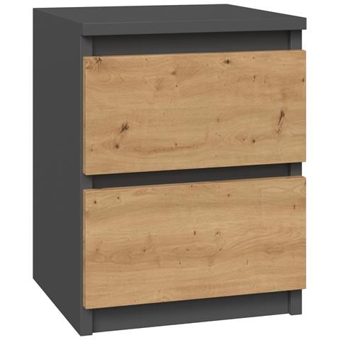 M2 ANTRACYT /ARTISAN comodino 2 cassetto /cassetti Antracite, Quercia, Legno - Foto 1