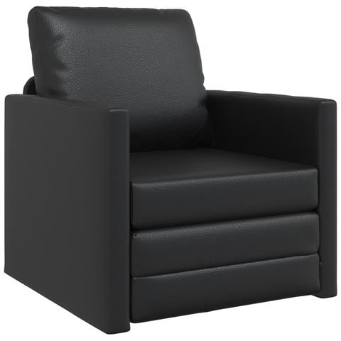 Divano Letto 2-in-1 Nera 74x77x81 cm Pelle Sintetica - Foto 1