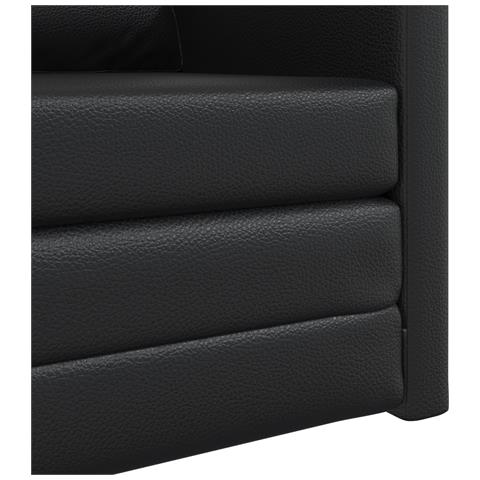Divano Letto 2-in-1 Nera 74x77x81 cm Pelle Sintetica - Foto 9