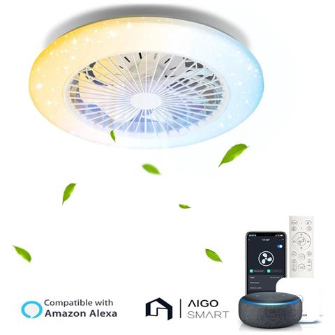 Ventilatore Soffitto Smart Led 40w 4400lm Cct 7 Pale Bianco - Foto 1