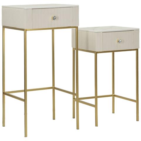 Set Tavolo E Sgabelli Mf771 - Beige - Legno - 45x45x90 Cm - Foto 1