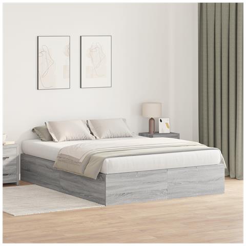 Struttura Letto con Contenitore  Grigio Sonoma 140x190 cm - Foto 2