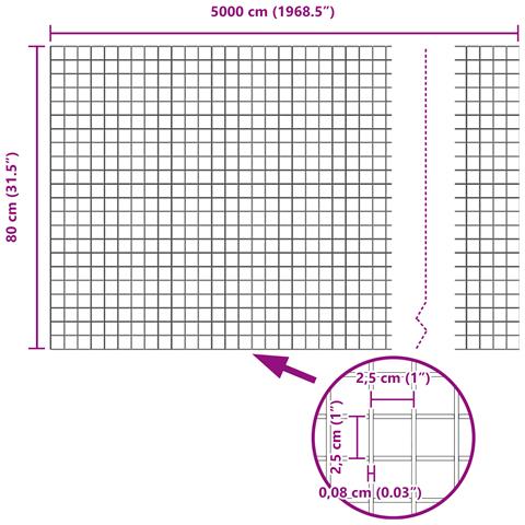 Recinzione in Filo Saldato 0.8x50 m Acciaio Zincato - Foto 8