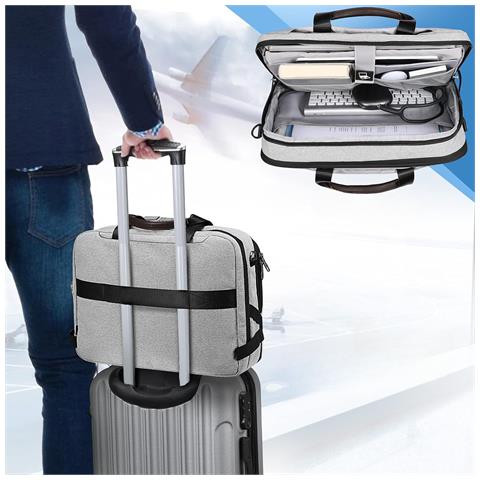 Sithon Borsa A Tracolla Per Laptop Grigia 41 X 28 X 11 Cm - Foto 2