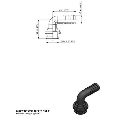 Raccordo Portagomma Curvo Ø16 Per Girello 1"" Confezione Da 25 Pezzi - Foto 2