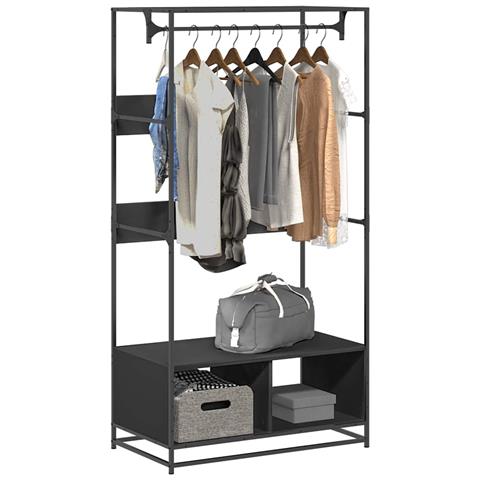 Armadio Nero 90x50x180 cm in Truciolato - Foto 2