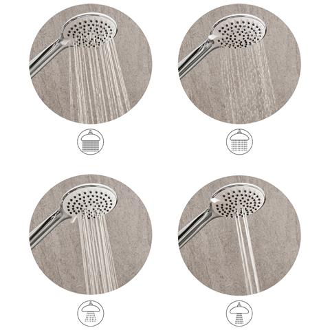 Kit Doccia Con Soffione E Flessibile Tarma 4 Funzioni Argento - Foto 2