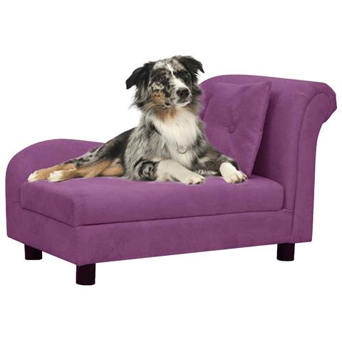 Divano per Cani con Cuscino Borgogna 83x44x44 cm in Peluche - Foto 2