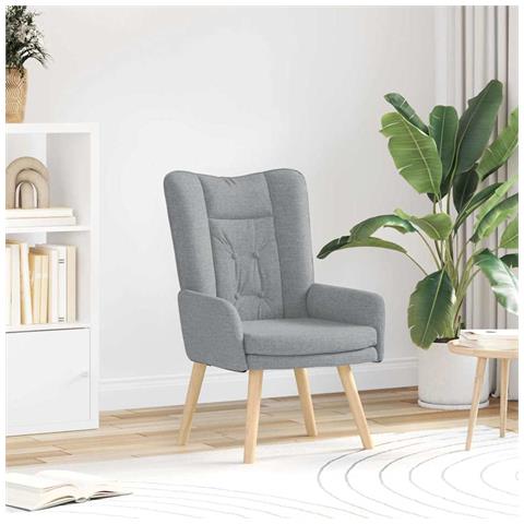 Sedia rilassante Grigio chiaro 63 x 67 x 94 cm Tessuto - Foto 2