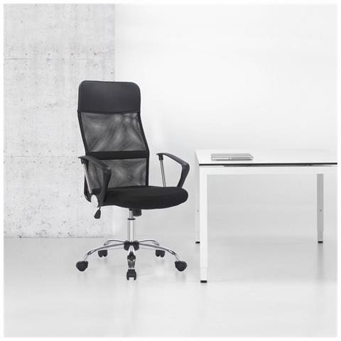 Sedia Da Ufficio New York - Nero - Rete - 63x65x122 Cm - Foto 2