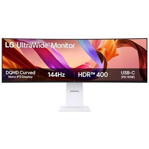 49U950A-W Monitor PC 124,5 cm (49") 5120 x 1440 Pixel Dual QHD LED Nero, Bianco - Foto 1