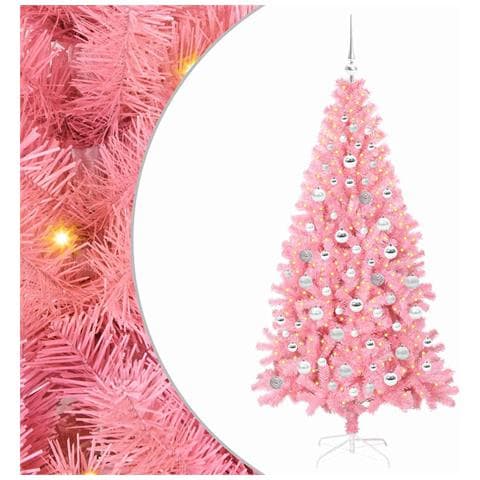 Albero di Natale con 300 LED con supporto Rosa 180 cm PVC - Foto 1