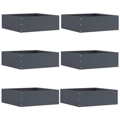 Bordura per Prato 6 pcs Antracite 40 x 40 x 13 cm Acciaio - Foto 1