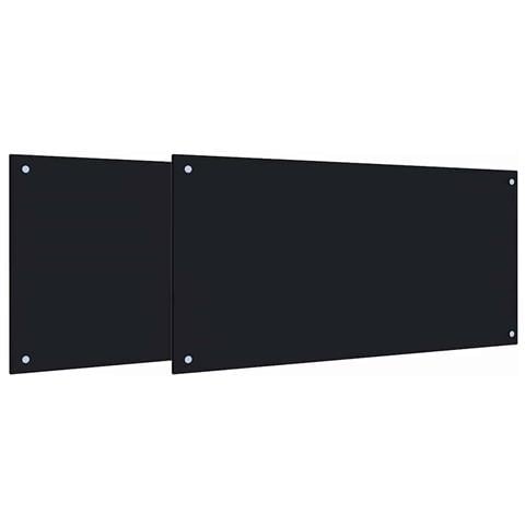 Rivestimento da Cucina 2 pcs Nero 100 x 50 cm vetro temperato - Foto 1