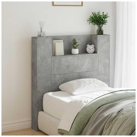 Testiera Grigio cemento 100 x 16,5 x 103,5 cm Legno multistrato - Foto 2