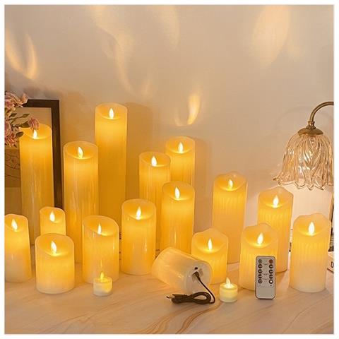 Candela Elettronica A Led Ricaricabile Con Telecomando E Fiamma Oscillante - 7.5x15cm - Foto 2