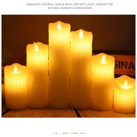 Candela Elettronica A Led Ricaricabile Con Telecomando E Fiamma Oscillante - 7.5x15cm - Foto 3