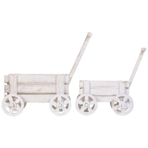 Carrello Portavasi Set 2 Pezzi 66x29x30h-52x20x23h Cm - Foto 2