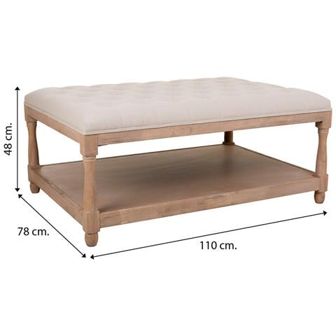 Sgabello Imbottita In Legno Panna 110x78x48h - Foto 7