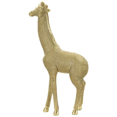 Scultura Giraffa Decorativa In Resina Dorata - Foto 2