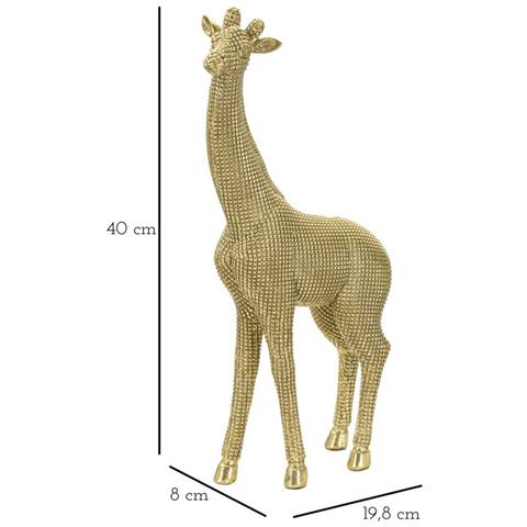 Scultura Giraffa Decorativa In Resina Dorata - Foto 7