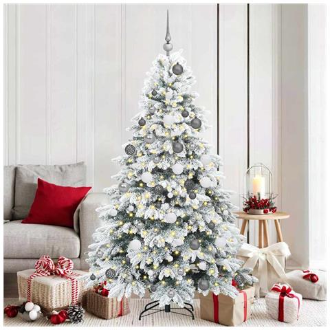 Albero di Natale artificiale con 300 LED Bianco 180 cm PE e PVC - Foto 2