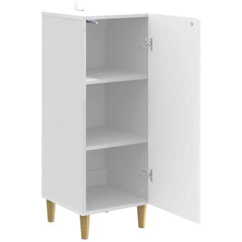 Credenza Bianco Lucido 33 x 34,5 x 90 cm Legno ingegnerizzato - Foto 2