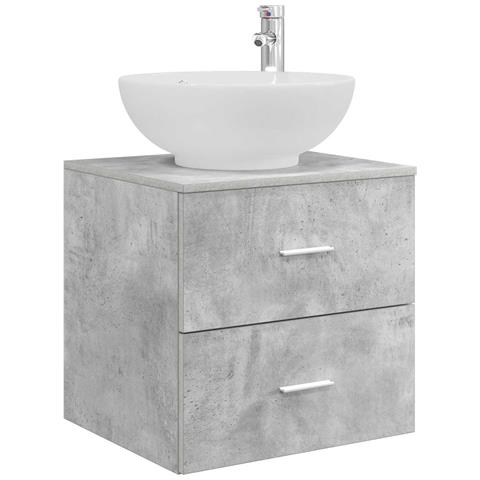 Mobile Lavabo da Parete Grigio Cemento 49,5 x 44,5 x 66,5 cm - Foto 1