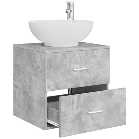 Mobile Lavabo da Parete Grigio Cemento 49,5 x 44,5 x 66,5 cm - Foto 2