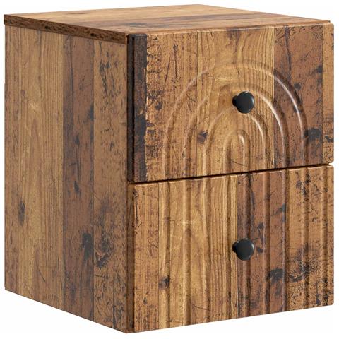 Mobiletto da notte a muro Legno antico 33 x 34,5 x 40 cm - Foto 1