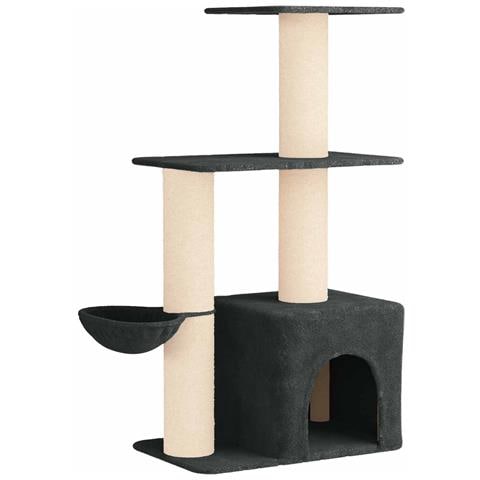 Albero per gatti con pali per graffiare in sisal Grigio Scuro - Foto 1