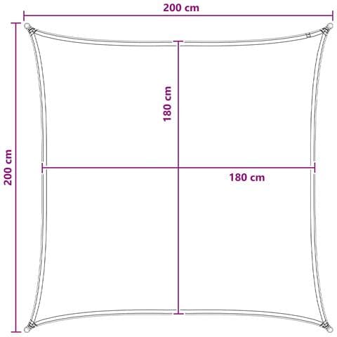 Telo Ombra Antracite e Bianco 2 x 2 m HDPE - Foto 8