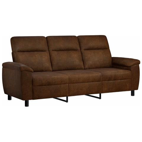 Divano Marrone 214 x 90 x 95 cm Pelle Scamosciata Sintetica - Foto 1