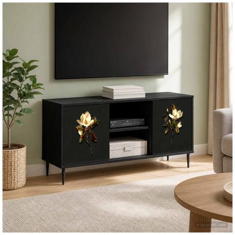 Mobile TV BREMEN 102 x 33 x 51 cm Rovere Nero - Foto 2
