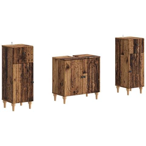 Set di Armadi da Bagno da 2 Pezzi ALKMAAR Legno antico - Foto 1