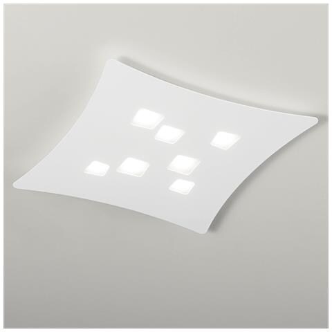 Plafoniera Isotta Moderna 7 Luci Gx53 Bianca - Lampada Da Soffitto In Metallo Curvato 62x69cm, Design Geometrico, Max 7x8w, Ip20, Lampadine Escluse - Foto 10