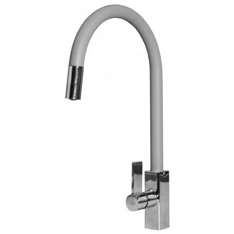 Elleci STREAM PLUS Miscelatore cucina con doccetta - keratek - dove grey Elleci STREAM PLUS Miscelatore cucina con doccetta - keratek - dove grey