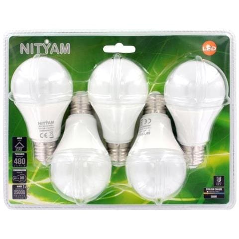  set Di 5 lampadine Led Standard E27 6 w 480 lumen + Colore Calda 3000 k + - Foto 1