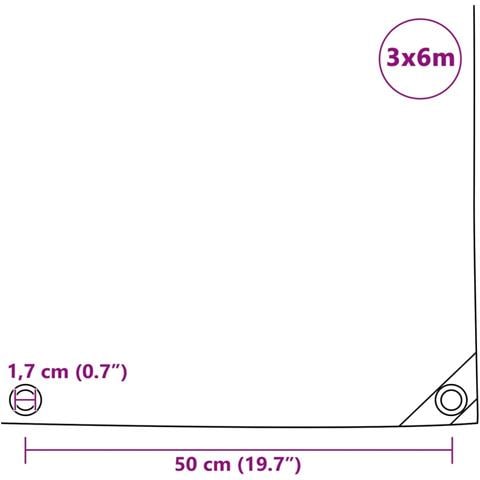 Telone 650 G / m² 3x6 M Bianco - Foto 6