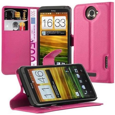 Custodia Compatibile Con Htc One X / X+ In Rosa Vivo - Coperchio Protettiva Con Chiusura Magnetica, Funzione Stand E Tasca Per Le Carte - Foto 1