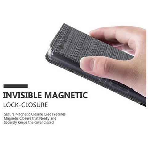 Custodia Compatibile Con Sony Xperia M5 In Grigio Nero - Coperchio Protettiva Con Chiusura Magnetica, Funzione Stand E Tasca Per Le Carte - Foto 7