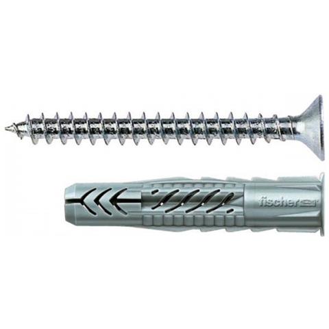 Conf. 10 Tasselli Ux Univers. Nylon D. 6,0 Mm Con Vite Testa Croce - Foto 1