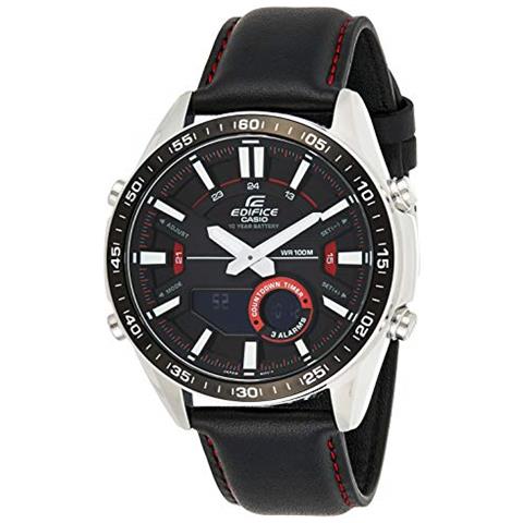 Casio Orologio, Robusta Cassa, 10 Bar, Nero, Uomo Con Cinturino In Acciaio Inox Efv-c100l-1avef - Foto 1