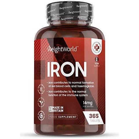 Ferro Compresse 14 Mg - 365 Compresse (1 Anno Alimentazione) - Ferro Di Supporto Supplemento Salute Per Il Sistema Immunitario Sangue Stanchezza E Affaticamento Vegan Keto-friendly Ad Alta Resistenza Le Migliori Pillole Di Ferro Attivi - Foto 1