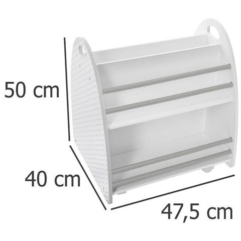 Libreria Per Bambini Bassa 2 Lati - Grigio Chiaro - L 47,5 X P 40 X H 50 Cm - Foto 9