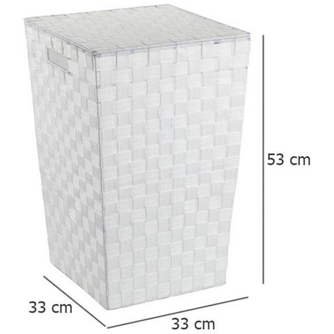 Cesto Portabiancheria Decorativo Adria 48l, Contenitore Da Bagno Chiudibile Con Maniglie - Foto 4