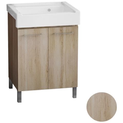 Mobile Lavatoio Con Lavabo In Ceramica 2 Ante 75x50 Olmo - Foto 1