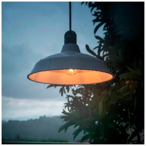 Lampada A Sospensione Con Paralume In Aluminio Per Esterni Ip65 Eiva Elegant Pdene50sm01pam11vbl Bianco 271xø380 Mm Silicone - Foto 1