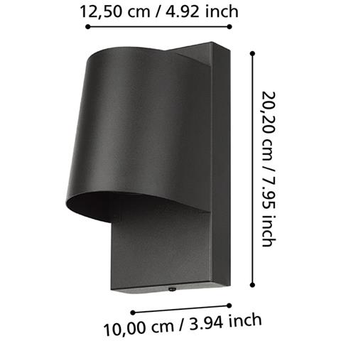 Applique Contemporanea Da Esterno Stagnone 1 Luce Alluminio Nero - Foto 2