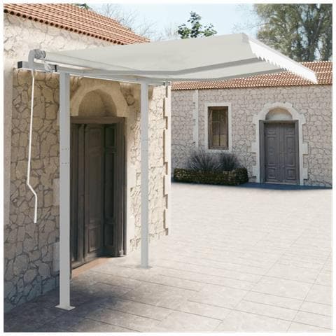 Set Pali per Tenda da Sole Bianco 300x245 cm Ferro - Foto 1